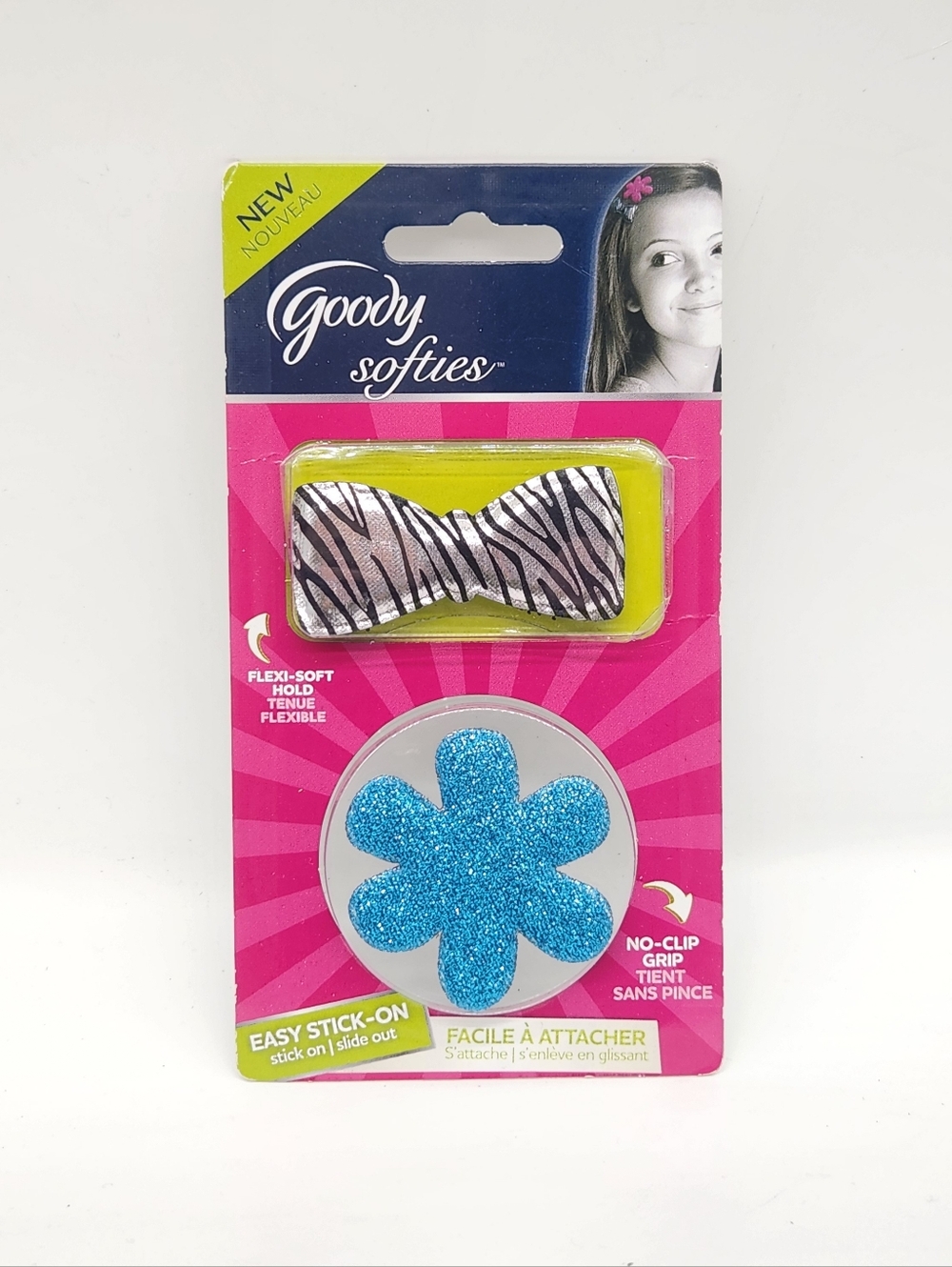 Goody Softies - No Grip Clip - Easy Stick New 2 Hair Bows